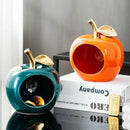 GobekUsa Gold-plated Ceramic Apple Storage Box for Home Decor and Organization