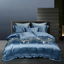 GobekUsa 1000TC Egyptian Cotton Satin Jacquard Patchwork Bedding Set - Full Queen King Size