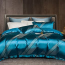 GobekUsa 1000TC Egyptian Cotton Satin Jacquard Patchwork Bedding Set - Full Queen King Size