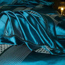 GobekUsa 1000TC Egyptian Cotton Satin Jacquard Patchwork Bedding Set - Full Queen King Size