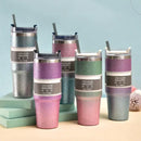 Teal & silver glitter coffee cup thermos kitchen insulated mug by Decorbites