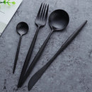 4-Piece Gold Stainless Steel Dinnerware Set – Knife, Fork, Spoon, Teaspoon