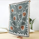 GobekUsa Daisy Pattern Woven Throw Blanket: Stylish Tassel Thread Blanket for Home Decor & Picnics