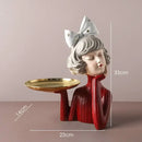 GobekUsa Bowknot Girl Resin Figurine | Home Room Decor & Wedding Gift