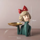 GobekUsa Bowknot Girl Resin Figurine | Home Room Decor & Wedding Gift