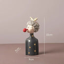 GobekUsa Bowknot Girl Resin Figurine | Home Room Decor & Wedding Gift
