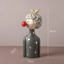 GobekUsa Bowknot Girl Resin Figurine | Home Room Decor & Wedding Gift