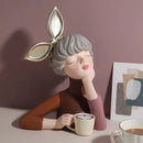 GobekUsa Bowknot Girl Resin Figurine | Home Room Decor & Wedding Gift