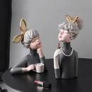 GobekUsa Bowknot Girl Resin Figurine | Home Room Decor & Wedding Gift
