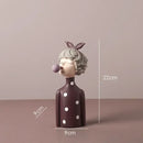 GobekUsa Bowknot Girl Resin Figurine | Home Room Decor & Wedding Gift