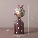 GobekUsa Bowknot Girl Resin Figurine | Home Room Decor & Wedding Gift