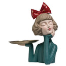 GobekUsa Bowknot Girl Resin Figurine | Home Room Decor & Wedding Gift