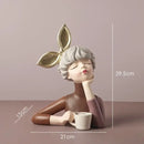 GobekUsa Bowknot Girl Resin Figurine | Home Room Decor & Wedding Gift