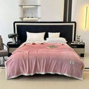 GobekUsa Cozy Flannel Nap Blanket - Solid Color Warmth
