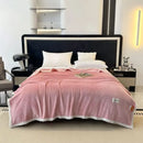 GobekUsa Cozy Flannel Nap Blanket - Solid Color Warmth