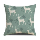 Teal & white deer grid line pillowcase set living room cushion cover by Decorbites