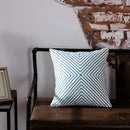 Teal & white geometric embroidered cushion cover living room decor by Decorbites