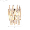 GobekUsa Teardrop Wall Light Sconce - Gold Finish Crystal Wall Lamp with Half-Circle Design