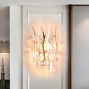 GobekUsa Teardrop Wall Light Sconce - Gold Finish Crystal Wall Lamp with Half-Circle Design