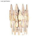 GobekUsa Teardrop Wall Light Sconce - Gold Finish Crystal Wall Lamp with Half-Circle Design