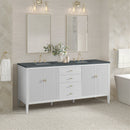 James Martin Myrrin 72" Double Bathroom Vanity, Bright White