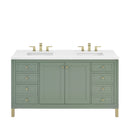 James Martin Chicago 60" Double Bathroom Vanity, Smokey Celadon