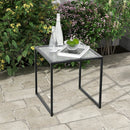 Tempered Glass Side Table with Metal Frame for Indoor and Outdoor by LJGDeals