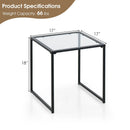 Tempered Glass Side Table with Metal Frame for Indoor and Outdoor by LJGDeals