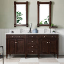 James Martin Brittany 72" Double Bathroom Vanity, Burnished Mahogany