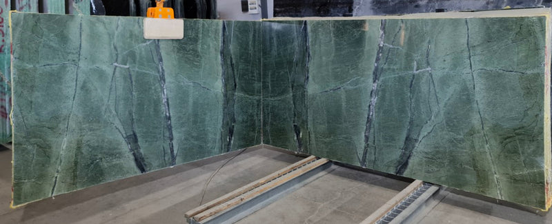 Teos Green Bookmatching Polished Marble Slab
