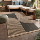 In- & Outdoor Rug Cologne with Modern Lines Design in Beige Black