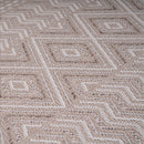 Outdoor Rug Vermont Stain-Resistant with Boho Pattern in Beige