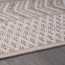 Outdoor Rug Vermont Stain-Resistant with Boho Pattern in Beige