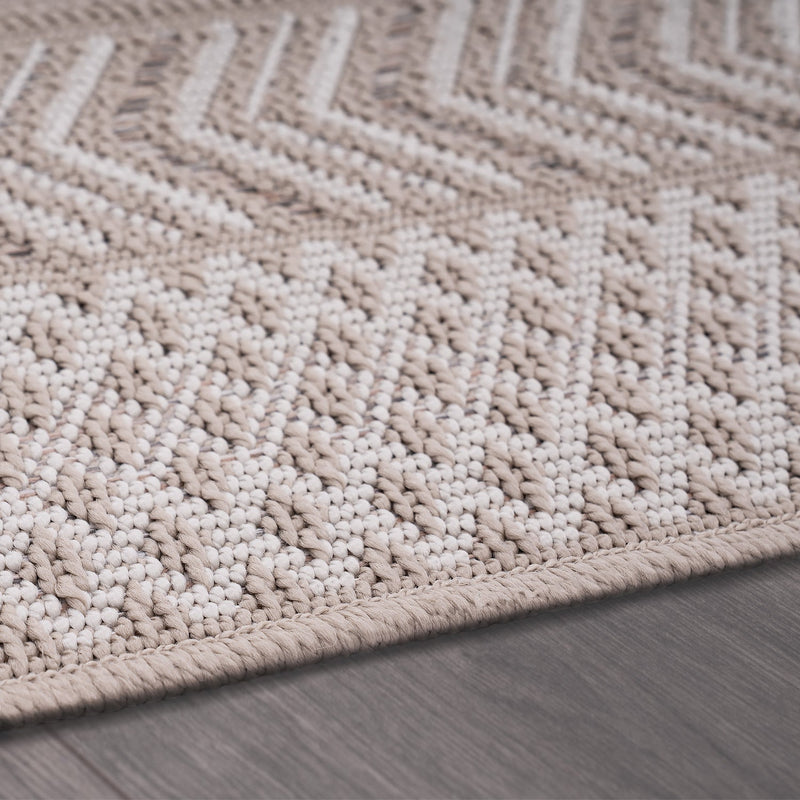 Outdoor Rug Vermont Stain-Resistant with Boho Pattern in Beige