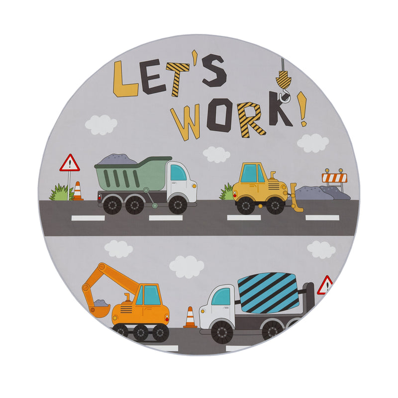 Kids Play-Mat Bob Construction Road with Trucks & Cranes