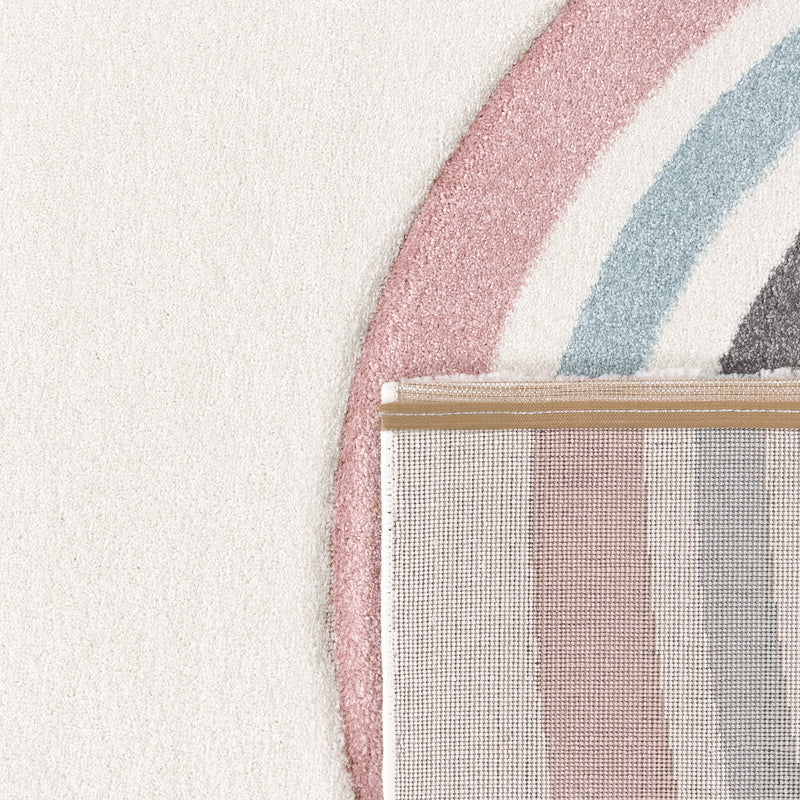 Kids Rug Cosmo with Rainbow & Hearts in Cream