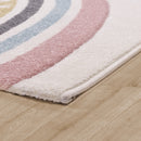 Kids Rug Cosmo with Rainbow & Hearts in Cream