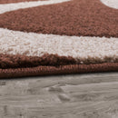 Area Rug Lafleur Modern Floral Pattern with Contour Cut - Brown