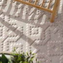 In- & Outdoor Rug Marrakesh High-Low Diamond Effect Pattern Cream