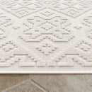 In- & Outdoor Rug Marrakesh High-Low Diamond Effect Pattern Cream