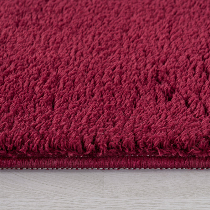 Soft Area Rug with Anti-Slip Backing Washable - Red