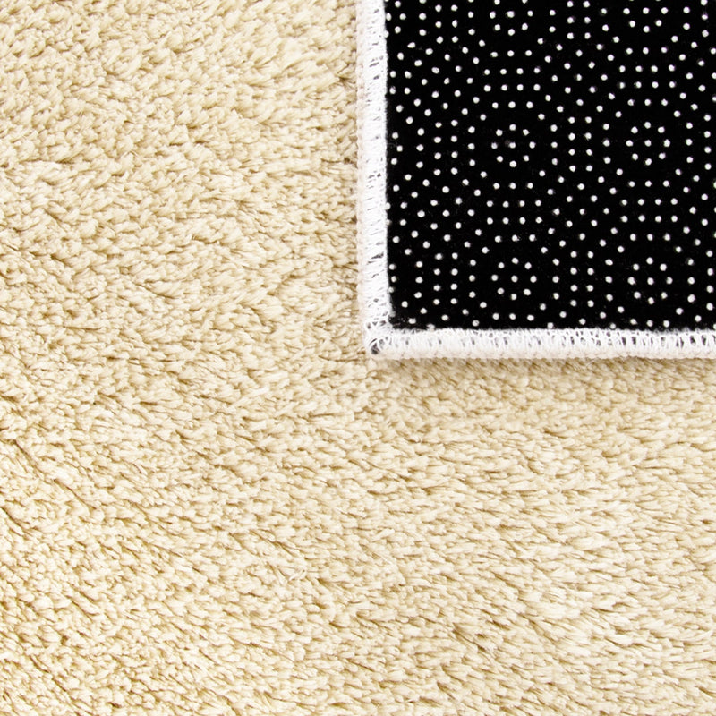 Soft Area Rug with Anti-Slip Backing Washable - Beige