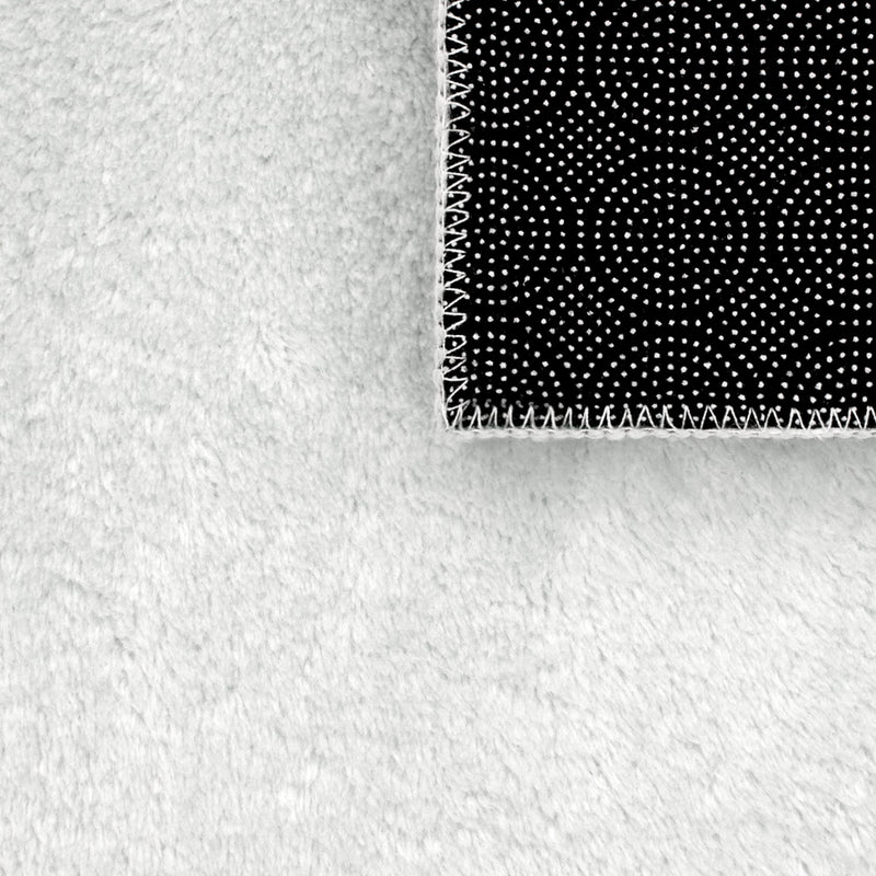 Soft Area Rug with Anti-Slip Backing Washable - Silver