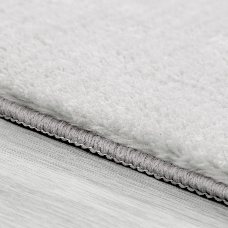 Soft Area Rug with Anti-Slip Backing Washable - Silver