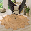 Boho Rug Kaia Hand-Made with Jute Fibers & Nature Colors