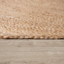 Jute Rug Kaia Hand-Woven with Decorative Circles in Nature Brown