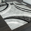 Area Rug Brilliance Grey White Geometric Pattern