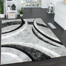 Area Rug Brilliance Grey White Geometric Pattern