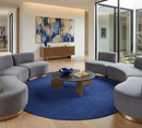 Terra Custom Made Blue Modern Solid Design Hand Tufted Wool Rug