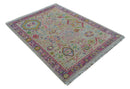 Terra Custom Made Traditional Tribal Design Beige And Pink Hand Knotted Wool Rug
